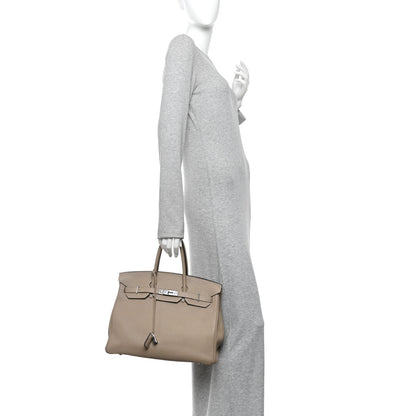 Hermes Taurillon Clemence Birkin 35 Gris Tourterelle 2 of 10