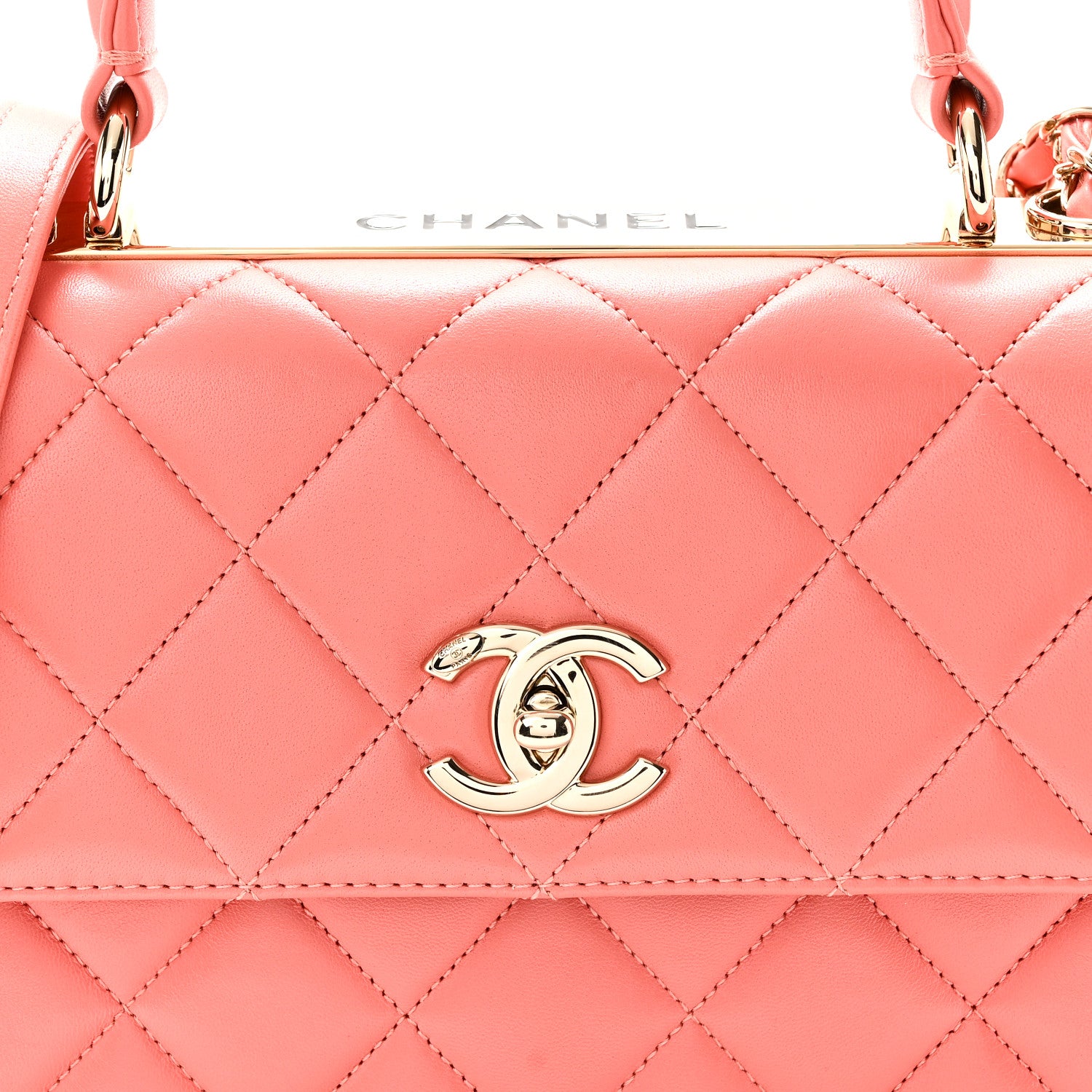 Chanel Lambskin Quilted Small Trendy CC Flap Dual Handle Bag Coral 8 of 10