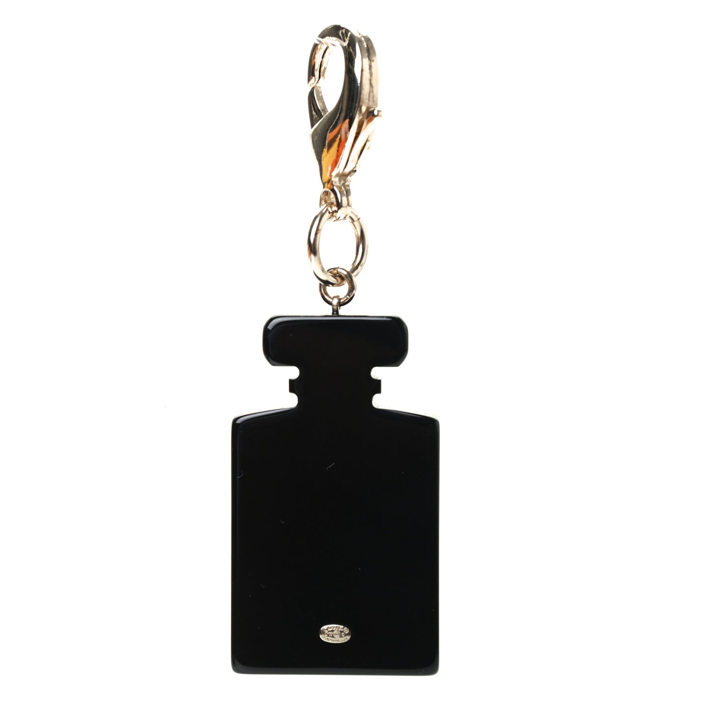 Resin Glitter Pearl Stripe CC Perfume Key Chain Charm Black Multicolor