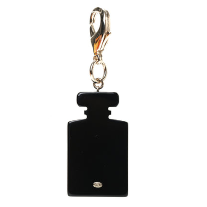 Chanel Resin Glitter Pearl Stripe CC Perfume Key Chain Charm Black Multicolor 3 of 4