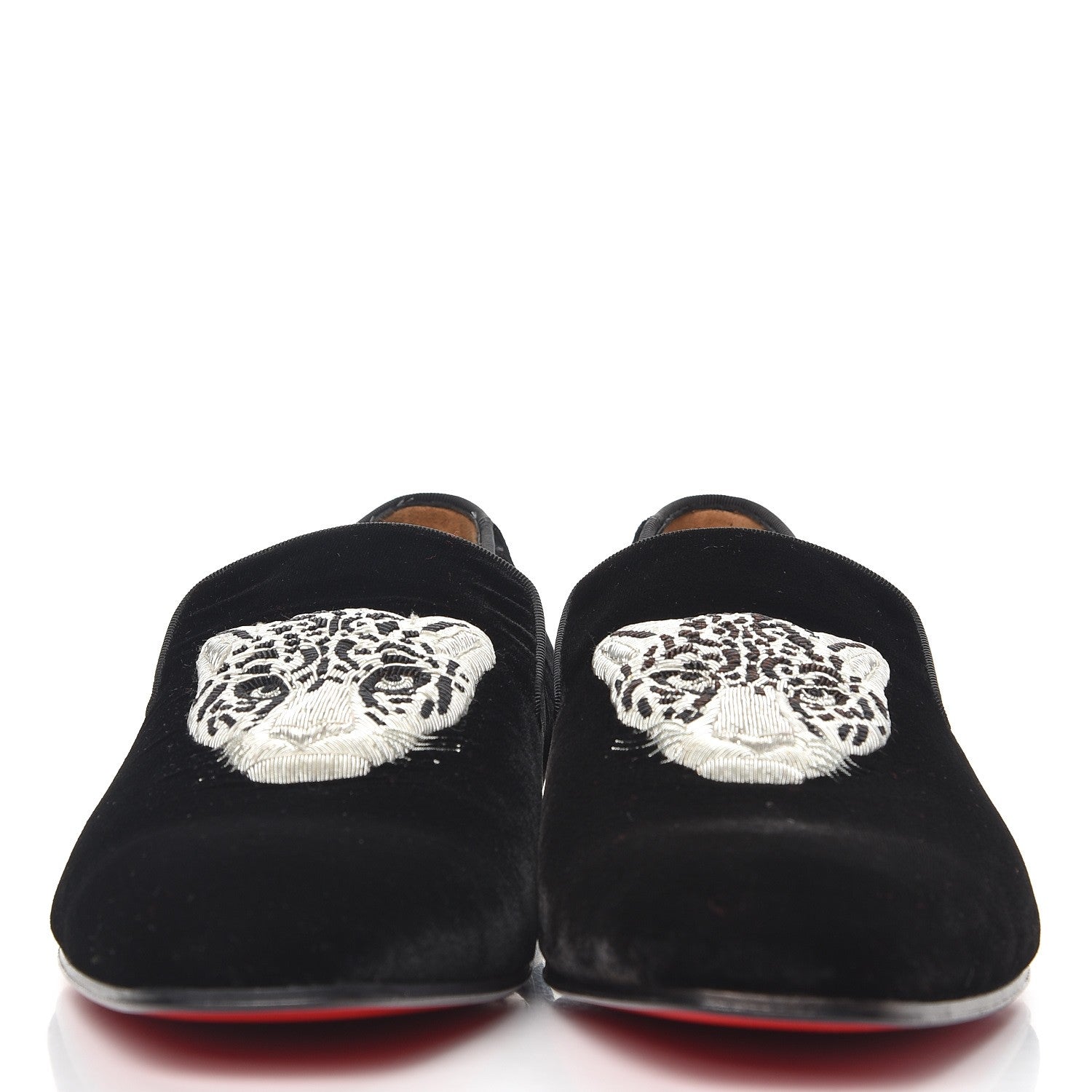 Christian Louboutin Mens Velvet Brode Dandeleo Flat Loafers 42 Black 2 of 10