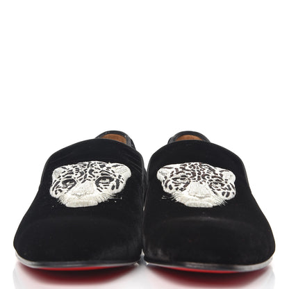 Christian Louboutin Mens Velvet Brode Dandeleo Flat Loafers 42 Black 2 of 10