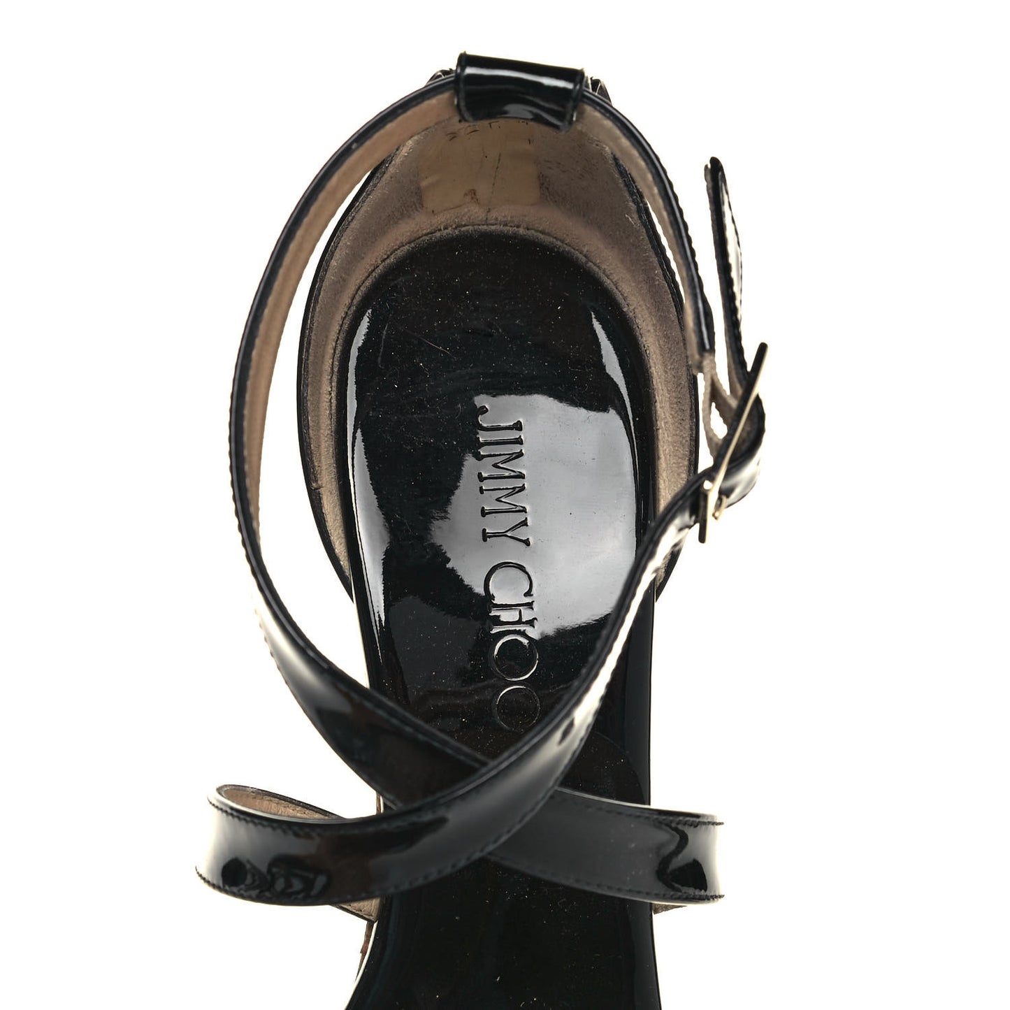 Patent Cork Portia 120 Wedge Sandals 39 Black