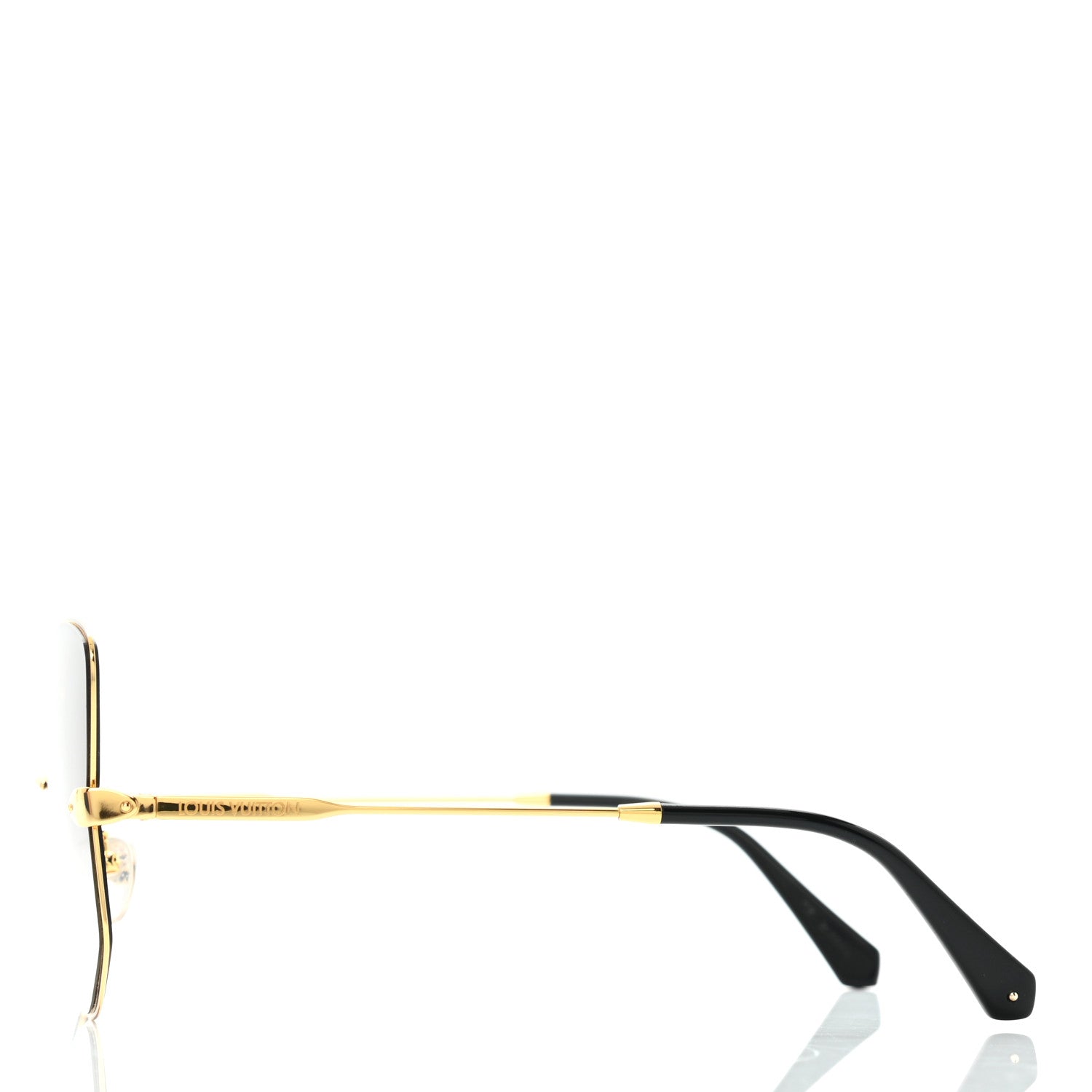 Louis Vuitton Metal Les Amants du Pont Neuf Sunglasses Z1384E Gold Black 2 of 8
