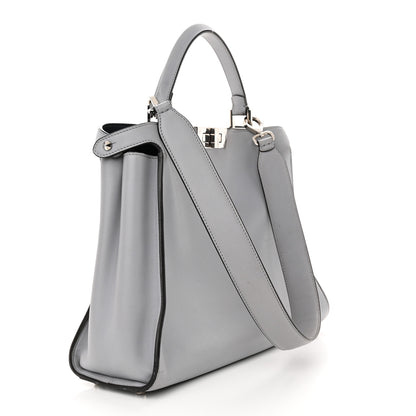 Fendi Vitello Tahiti Burro Large Peekaboo Iconic Essentially Satchel Ardesia Dark Blue 3 of 15