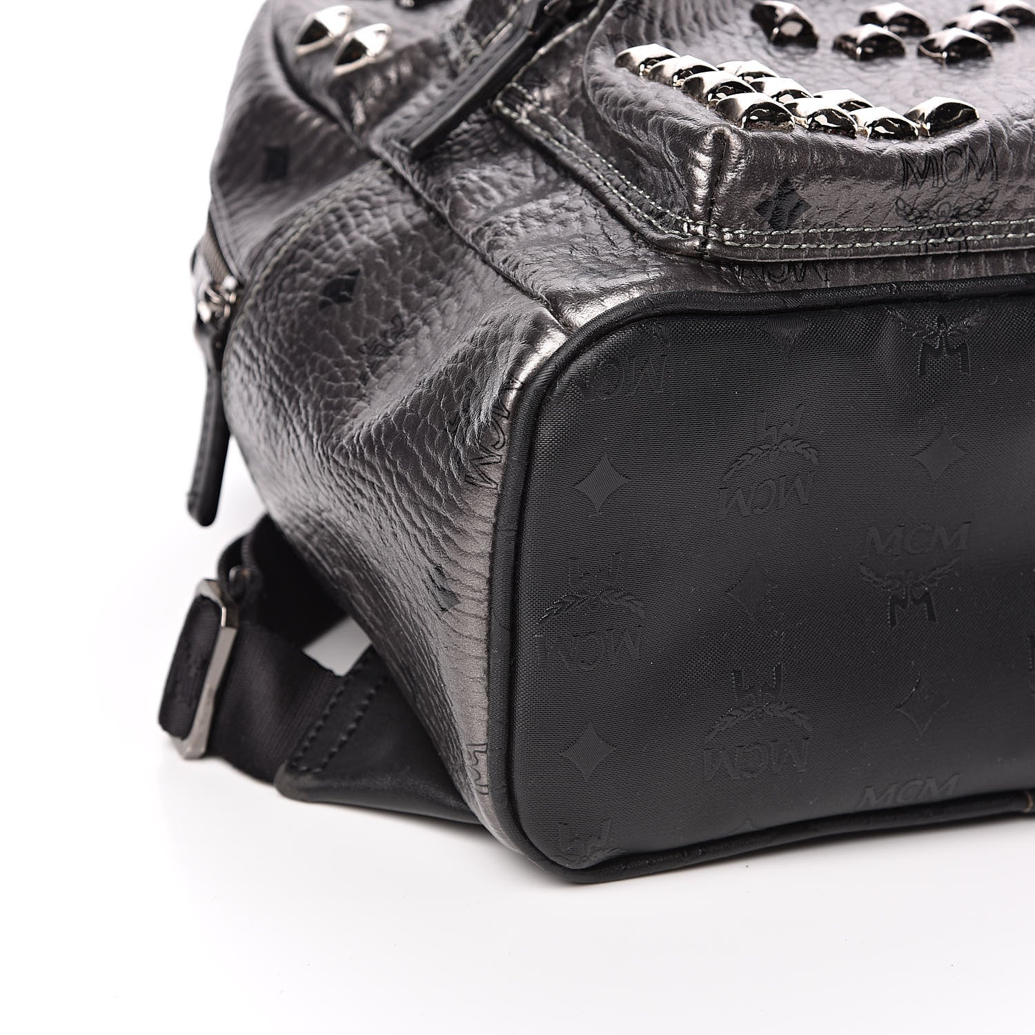 MCM Metallic Visetos Small Stark M Backpack Silver Black 8 of 10