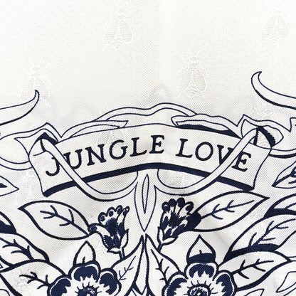 Hermes Silk Jungle Love Tattoo Scarf 90 White Bleu 5 of 5