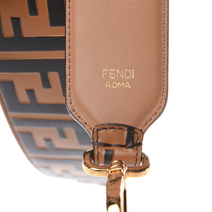 Fendi Calfskin FF 1974 Embossed Strap You Tobacco Black 5 of 5