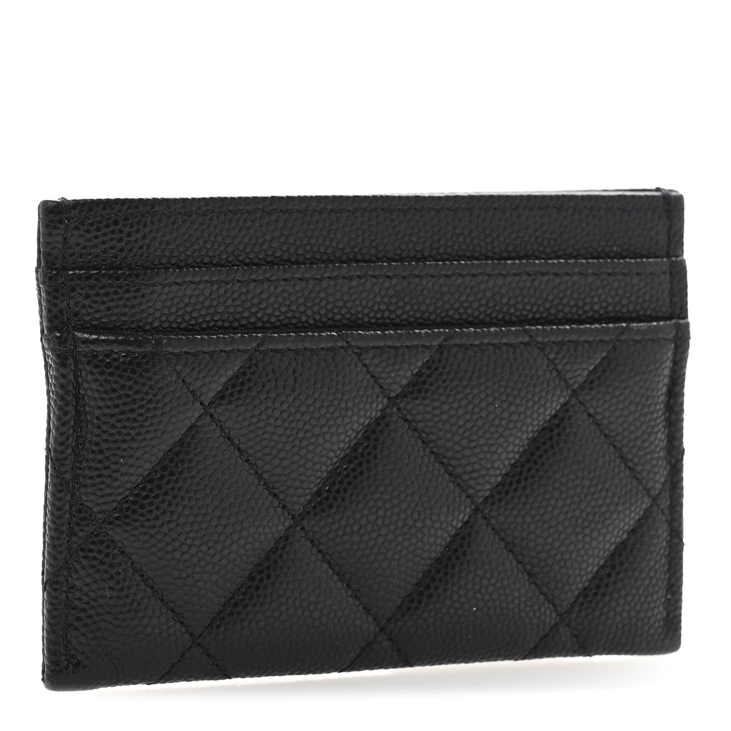 Chanel Caviar Quilted Crystal Enamel CC Card Holder Black 3 of 10