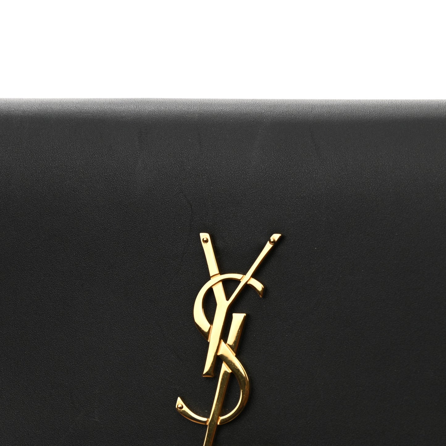 Smooth Calfskin Classic Monogram Kate Tassel Chain Wallet Black