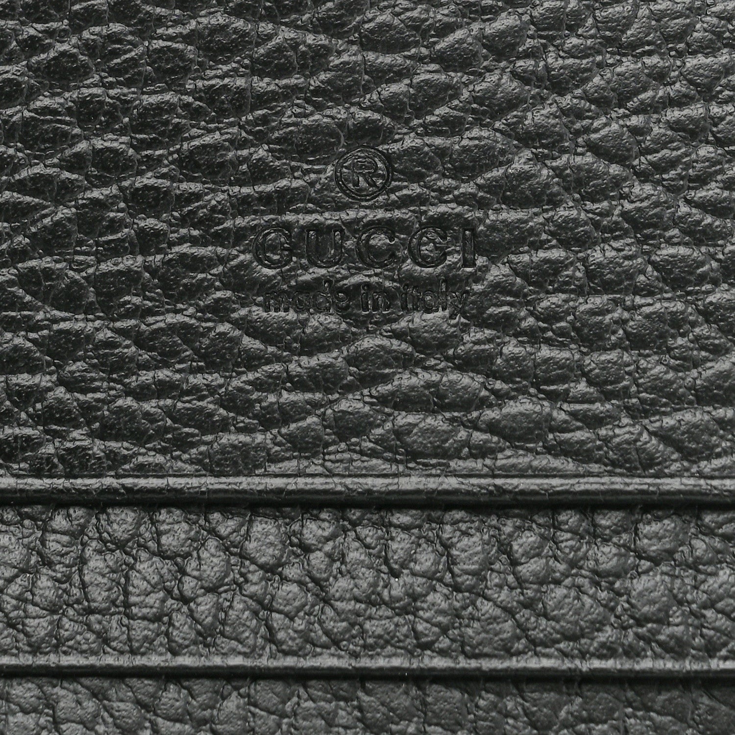 Gucci Dollar Calfskin Enamel Monochrome GG Marmont Card Case Black 6 of 7