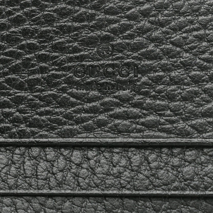 Gucci Dollar Calfskin Enamel Monochrome GG Marmont Card Case Black 6 of 7