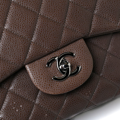 Chanel Caviar Quilted Jumbo Single Flap Brown 11 of 18