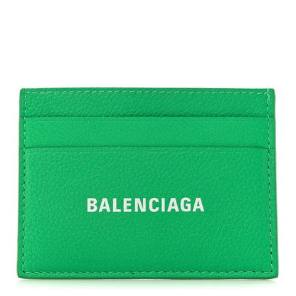 Balenciaga Grained Calfskin Logo Cash Card Holder Green White 1 of 10