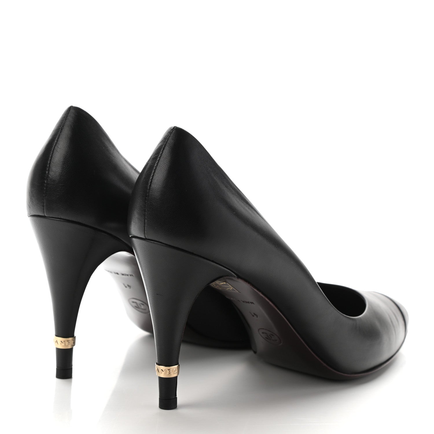 Chanel Lambskin CC Pumps 41 Black 4 of 10