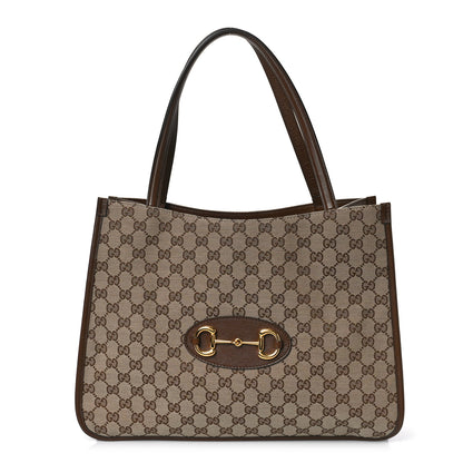 Gucci Monogram Horsebit 1955 Tote Bag Beige Brown Sugar 1 of 9