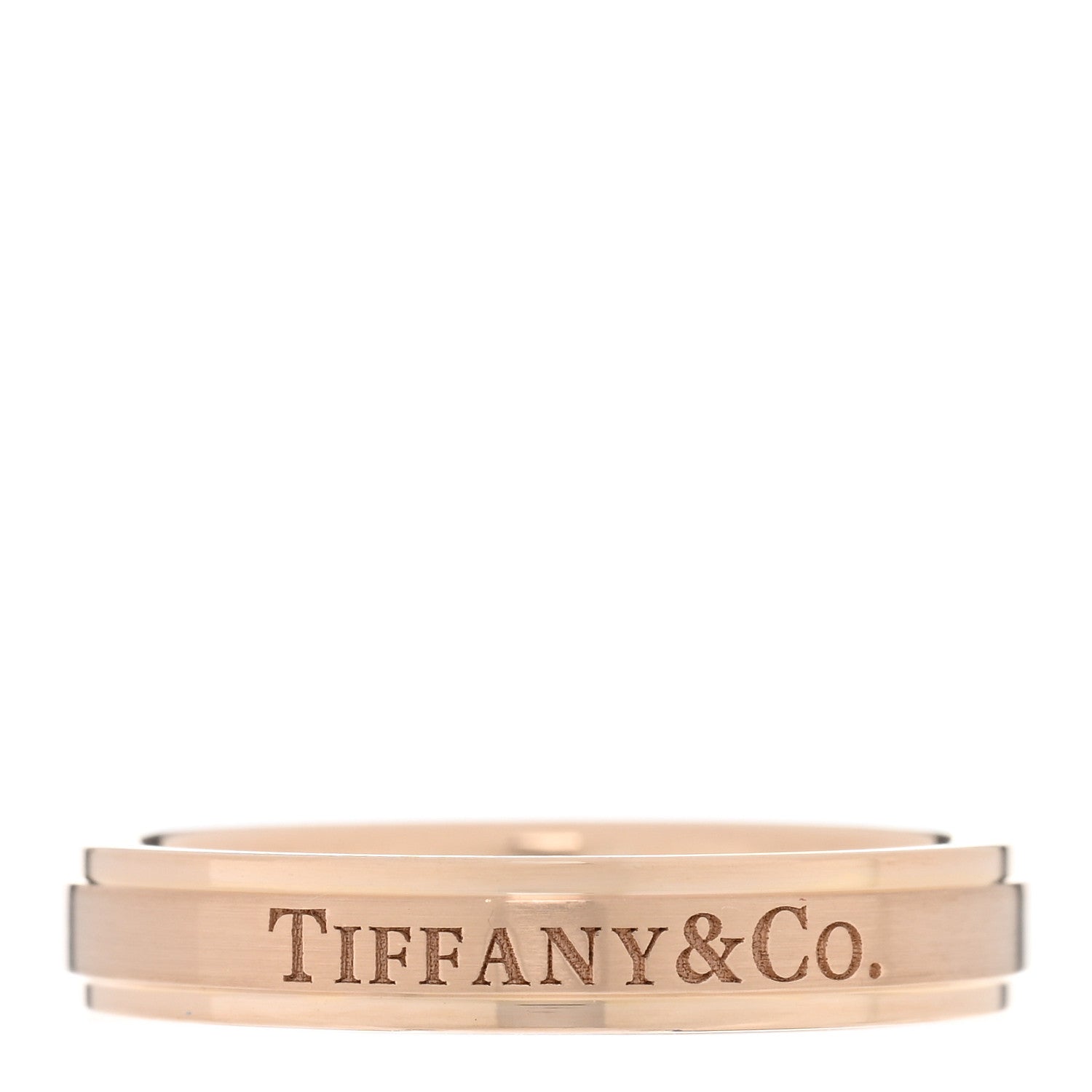 Tiffany 18K Rose Gold T&CO Satin Finish Band Ring 60 9 1 of 5