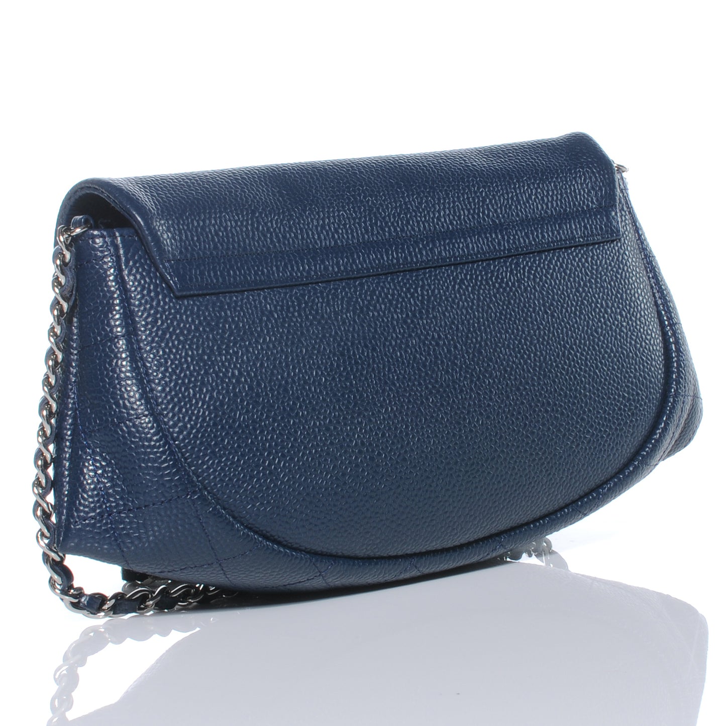 Caviar Half Moon Wallet On Chain Navy Blue
