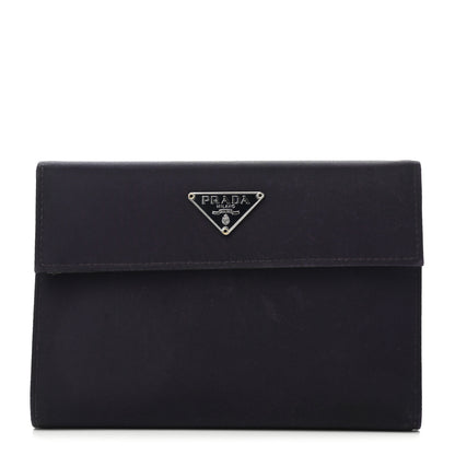 Prada Tessuto Nylon Tri-Fold Compact Wallet Mora 1 of 8