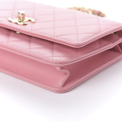 Chanel Lambskin Quilted Trendy CC Wallet On Chain WOC Pink 7 of 12
