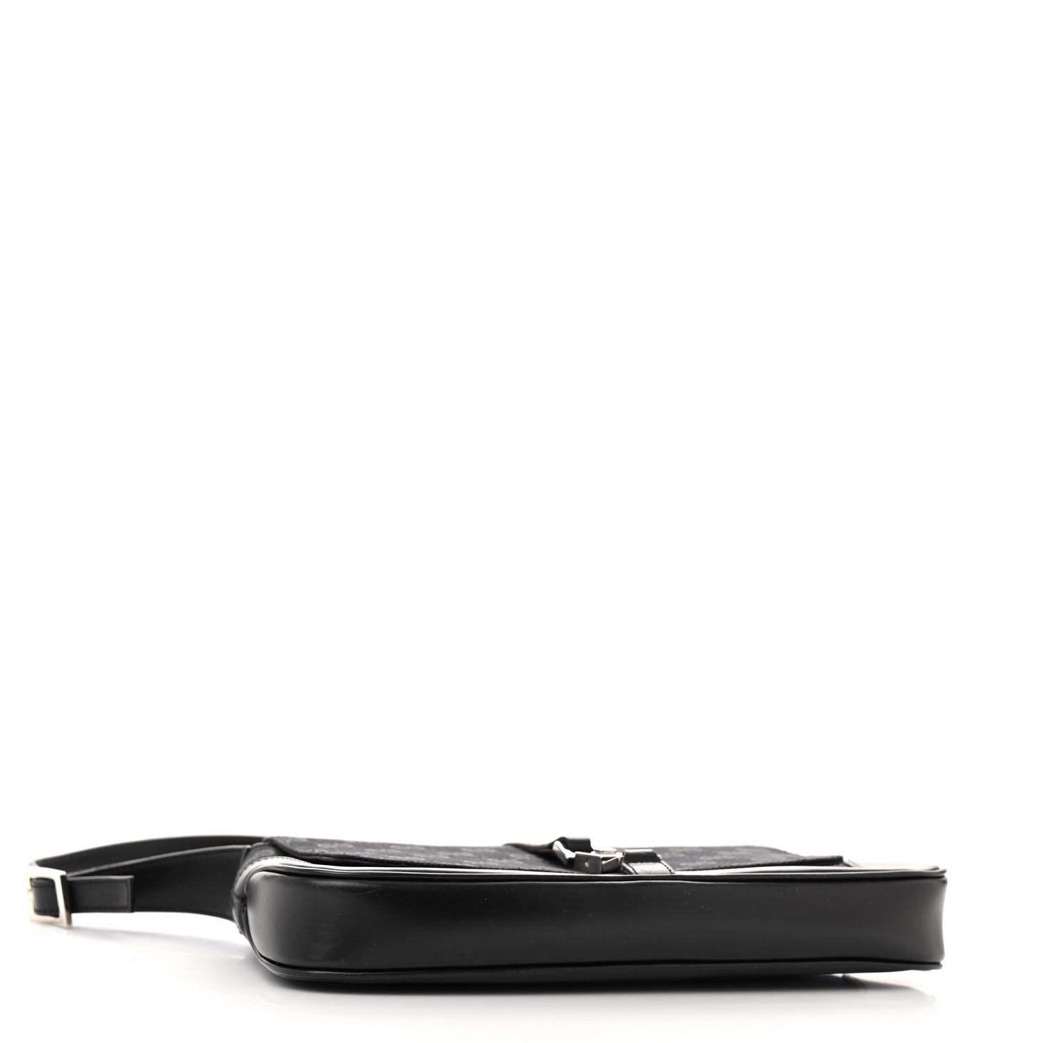 Gucci Monogram Small Jackie O Flap Hobo Black 4 of 14