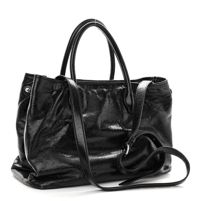 Miu Miu Vitello Shine Top Handle Satchel Black 2 of 8