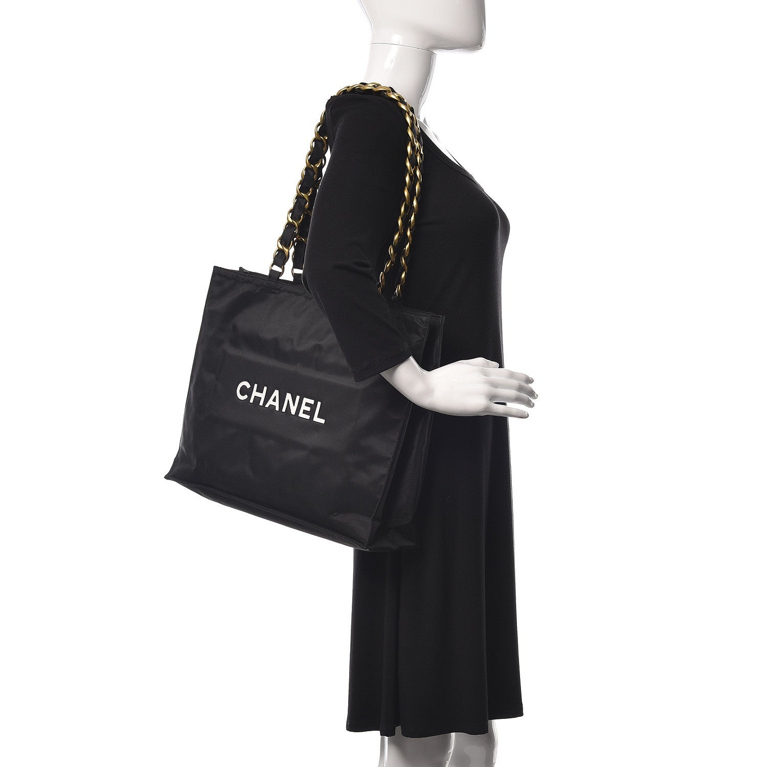 Chanel Canvas Chain Jumbo CC Tote Black 2 of 13