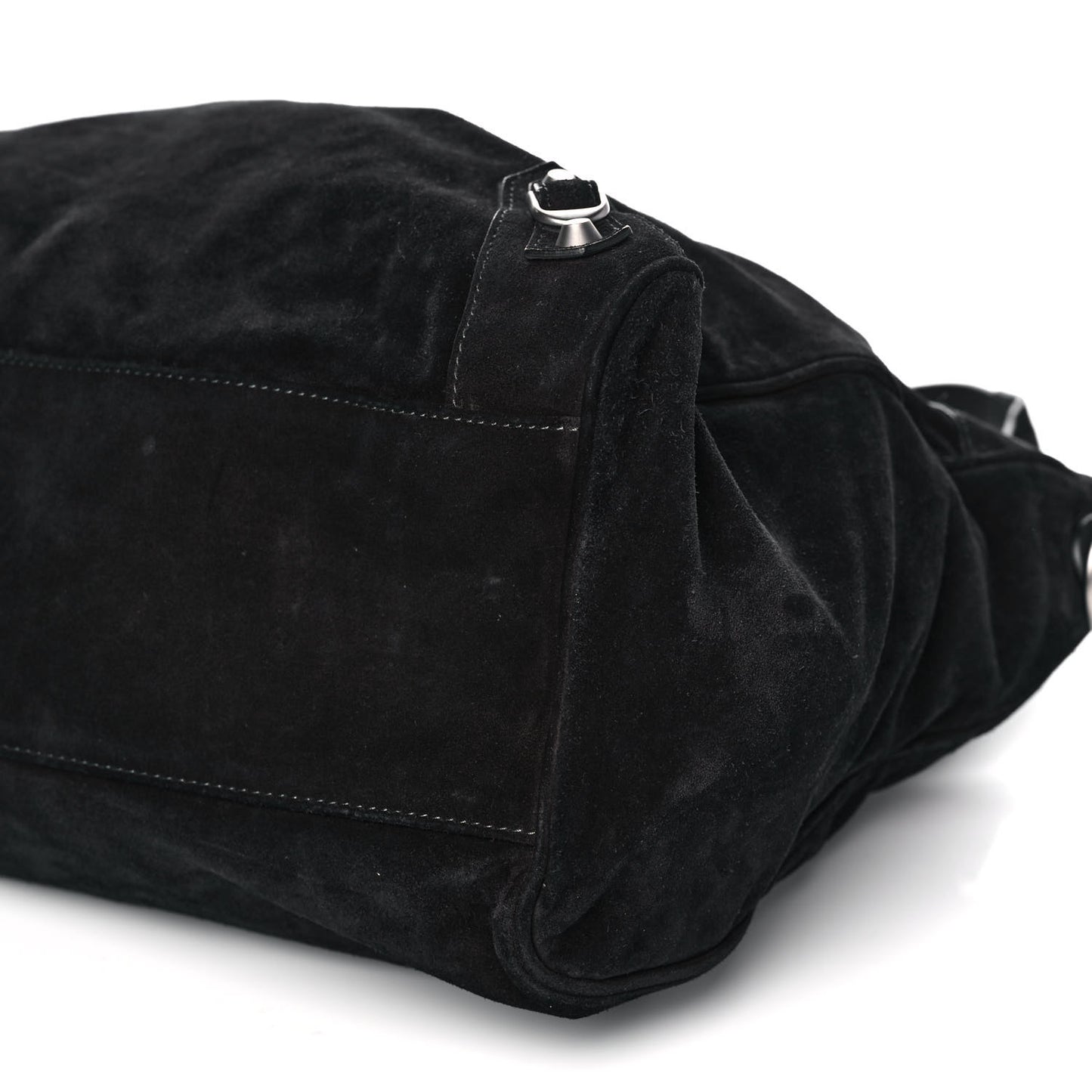 Baby Daim Suede Classic Silver Hardware Velo Black