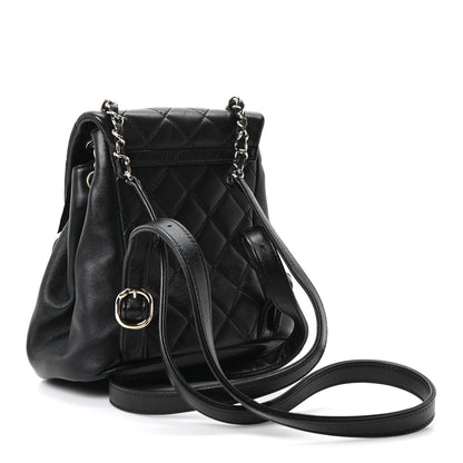 Chanel Lambskin Quilted Small Duma Drawstring Backpack Black 2 of 9