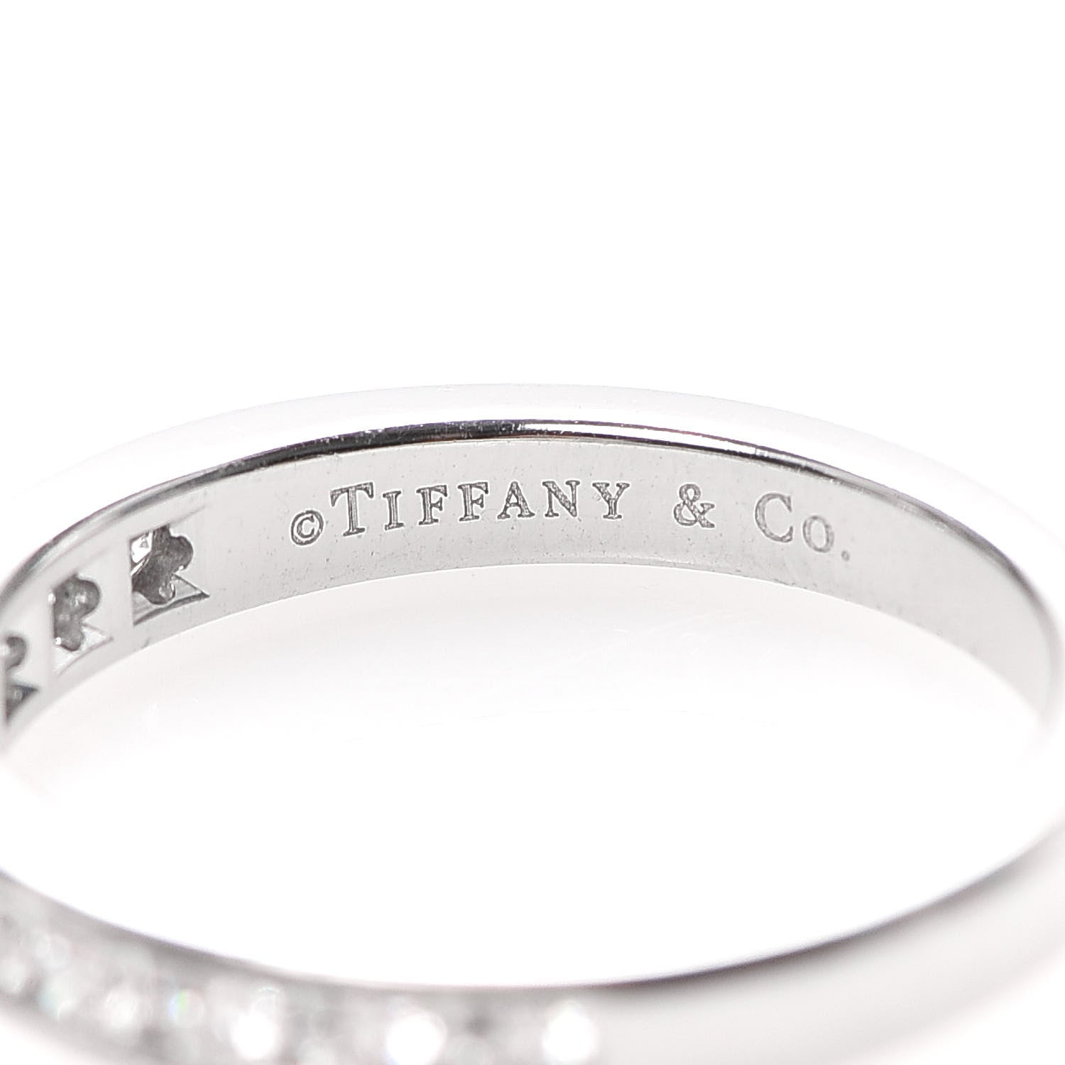 Tiffany Platinum Diamond .33ctw Half Circle Wedding Band Ring 52 6 5 of 5