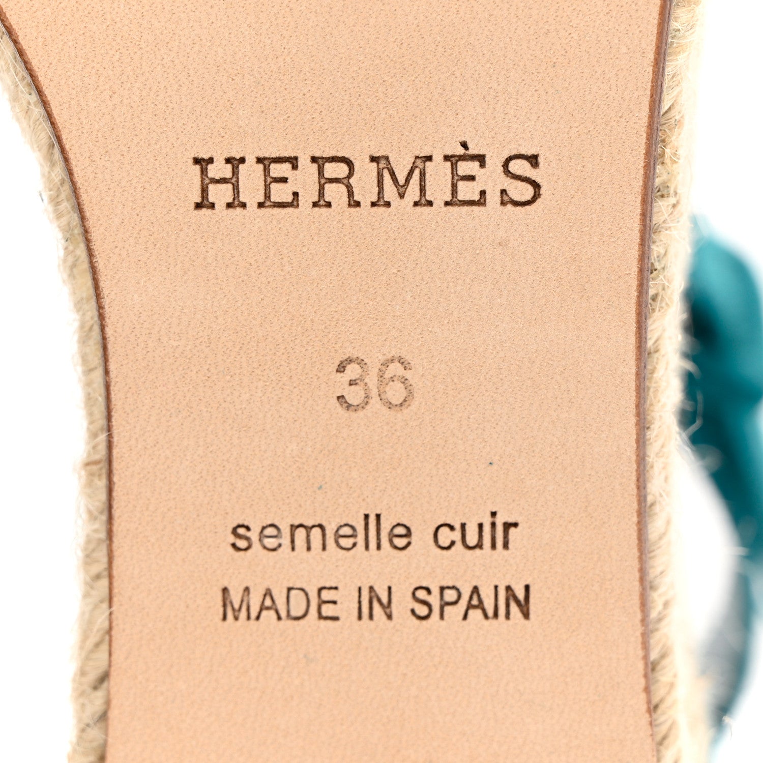 Hermes Suede Goatskin Elda Espadrille Wedge Sandals 36 Vert Oxford 6 of 17