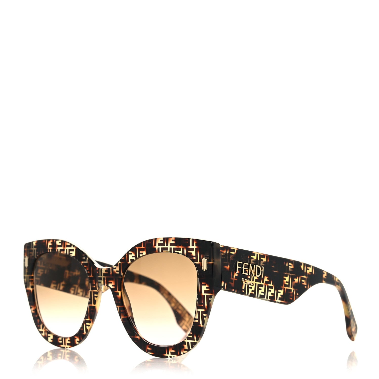 Fendi Acetate Fendi Roma Cat Eye Sunglasses FF 0435/S Havana 1 of 7