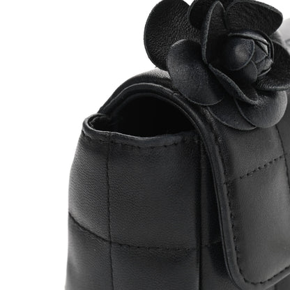 Chanel Lambskin Quilted Mini Chocolate Bar Camellia Flap Black 14 of 15
