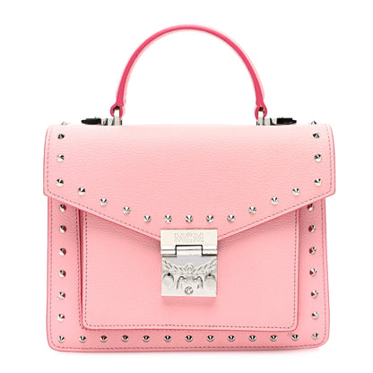 MCM Calfskin Studded Small Patricia Bag Pink 1 of 10