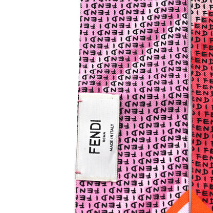 Fendi Silk Logo Print Wrappy Bandeau Orange Multicolor 3 of 3