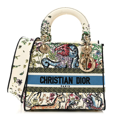 Christian Dior Canvas D-Constellation Embroidered Medium Lady D-Lite Latte Multicolor 1 of 8