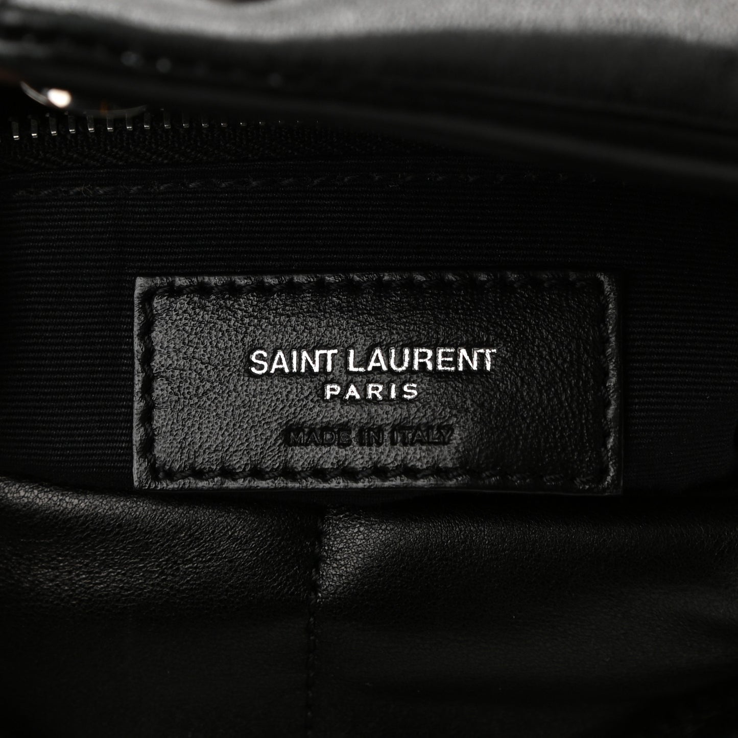 Lambskin Quilted Small Loulou Puffer Monogram Chain Satchel Black