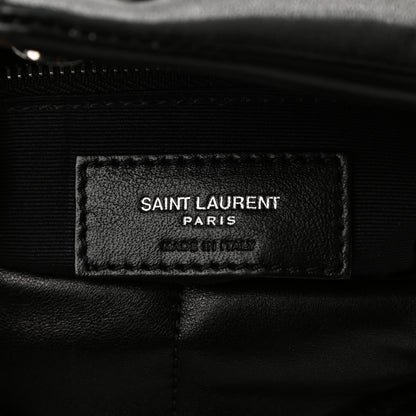 Saint Laurent Lambskin Quilted Small Loulou Puffer Monogram Chain Satchel Black 5 of 9