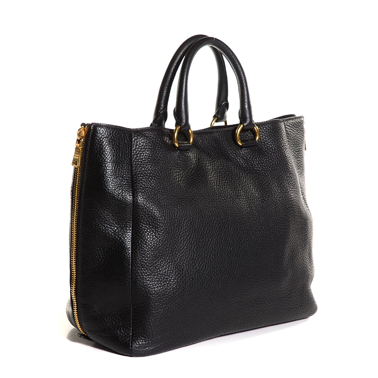 Prada Vitello Daino Expandable Zip Tote Nero Black 12 of 18