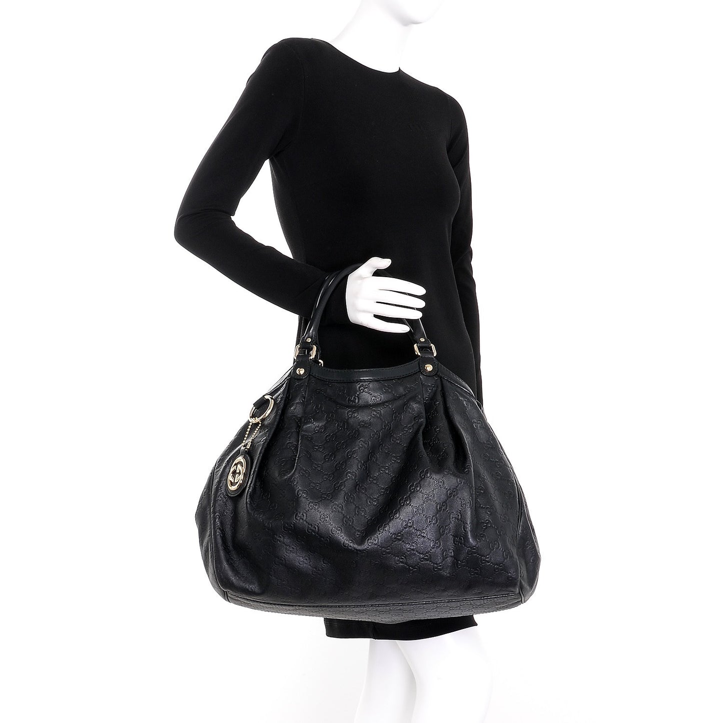 Guccissima Large Sukey Tote Black