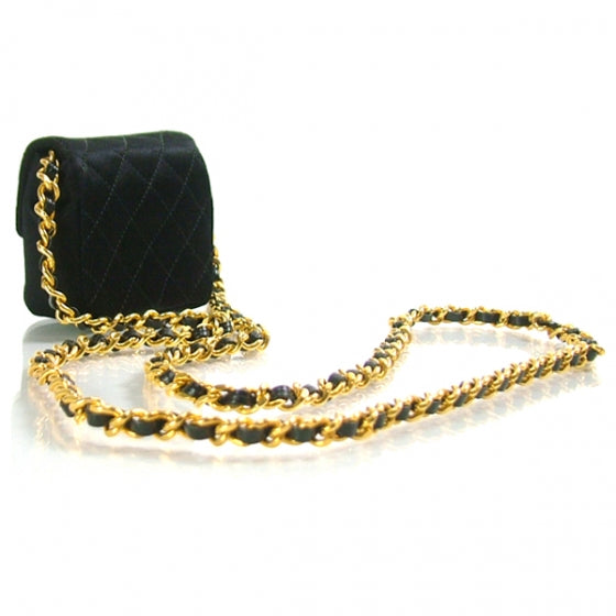 Satin Tiny Baby Mini Flap Black