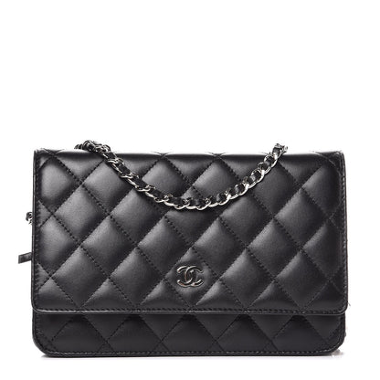 Chanel Lambskin Quilted Wallet On Chain WOC Black 1 of 11