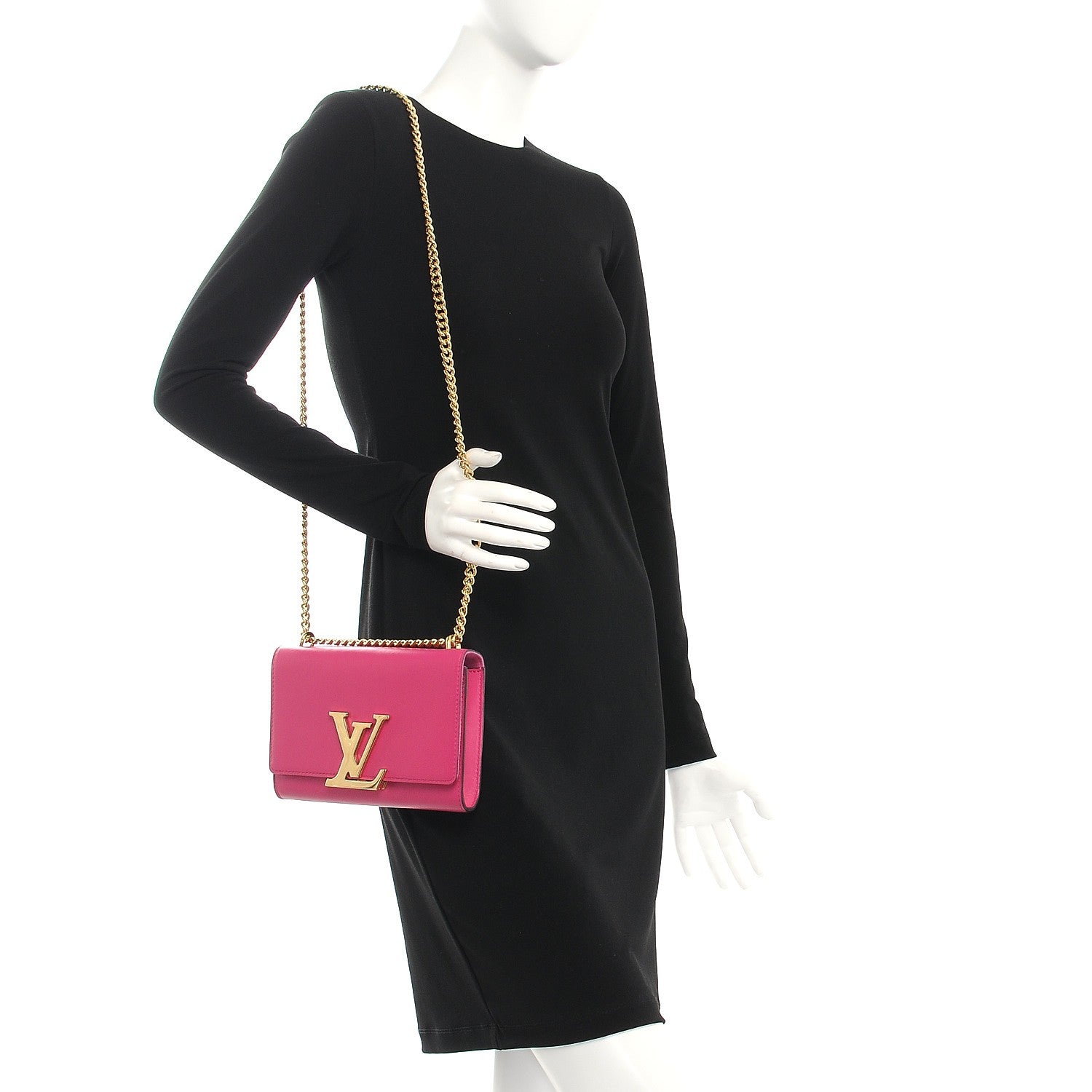 Louis Vuitton Calfskin Chain Louise MM Hibiscus 2 of 8