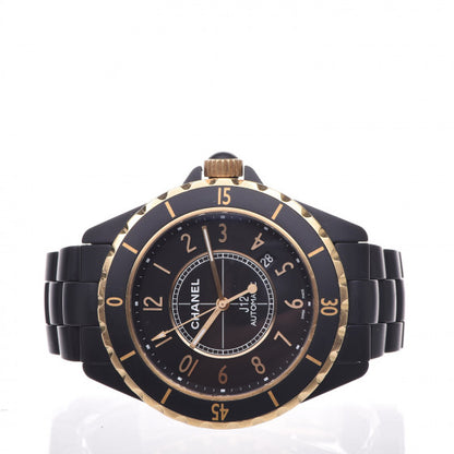 Chanel Stainless Steel 18K Yellow Gold Matte Ceramic 41mm J12 Automatic Watch Black 3 of 6
