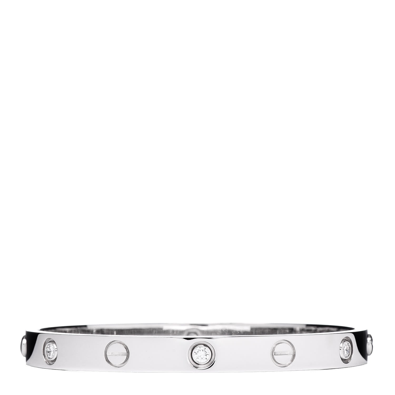 Cartier 18K White Gold 6 Diamond LOVE Bracelet 17 3 of 5