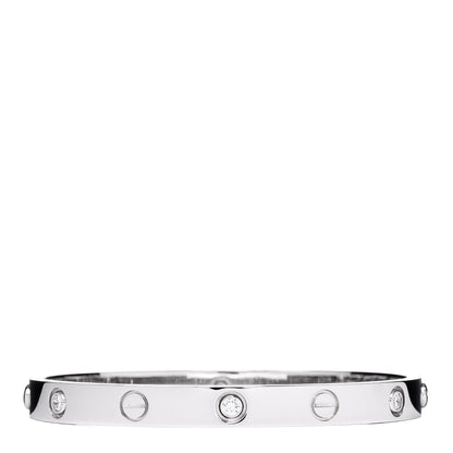 Cartier 18K White Gold 6 Diamond LOVE Bracelet 17 3 of 5
