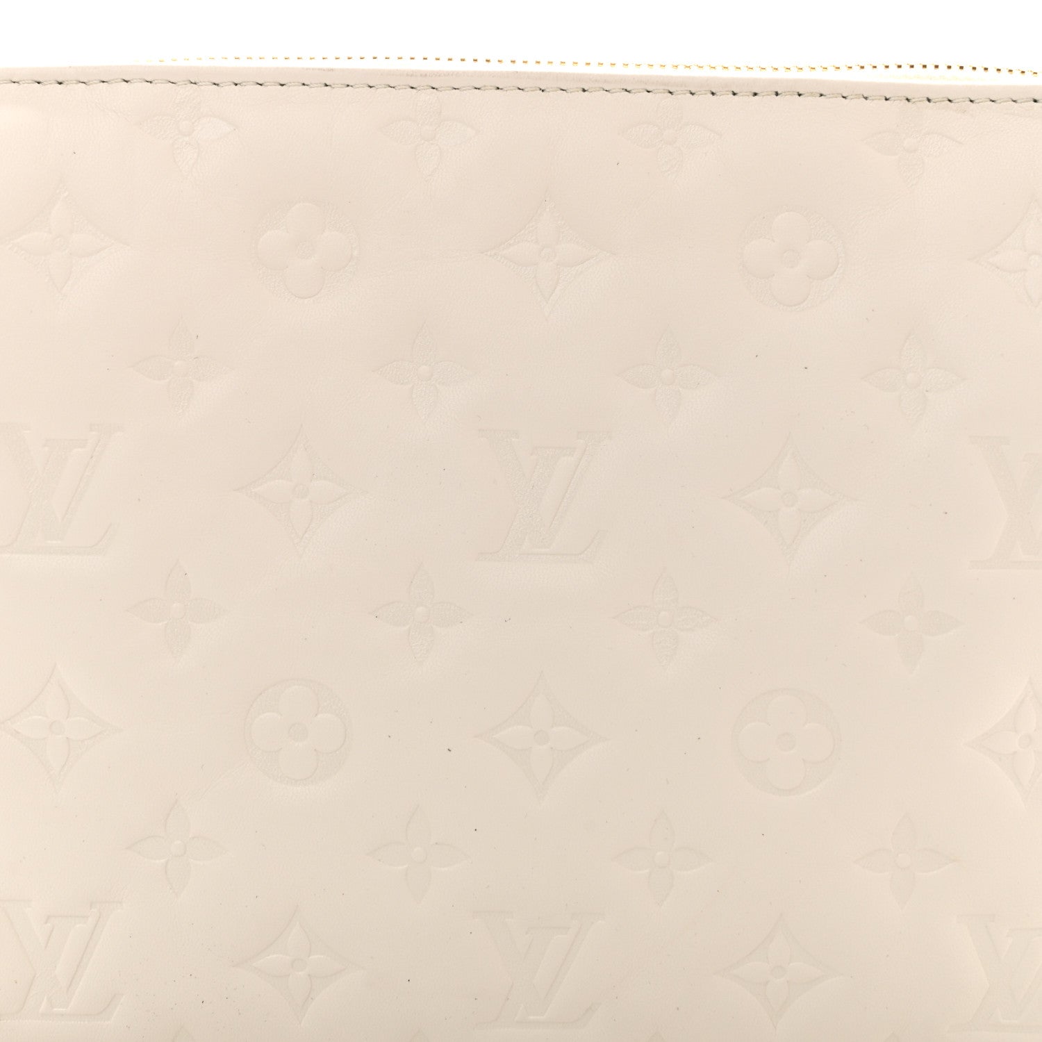 Louis Vuitton Lambskin Embossed Monogram Coussin PM Beige Cream 7 of 9