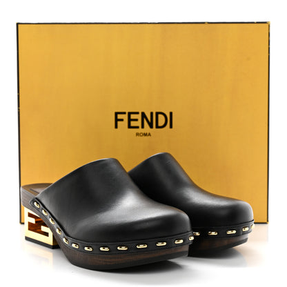 Fendi Vitello Baguette 25/60mm Clogs 35 Black 8 of 8