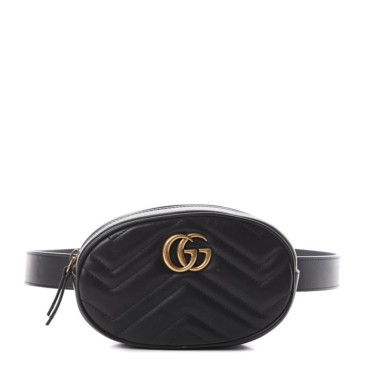 Calfskin Matelasse GG Marmont Belt Bag 85 34 Black