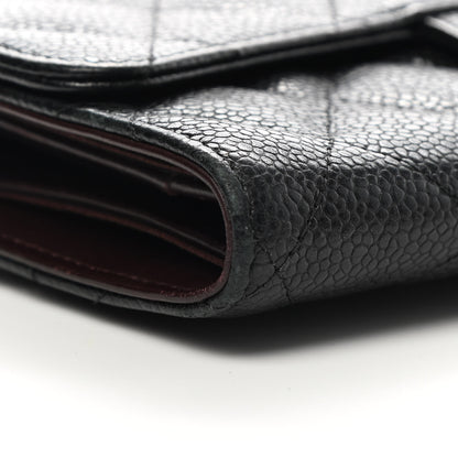Chanel Caviar Quilted Large Gusset Flap Wallet Black 13 of 15